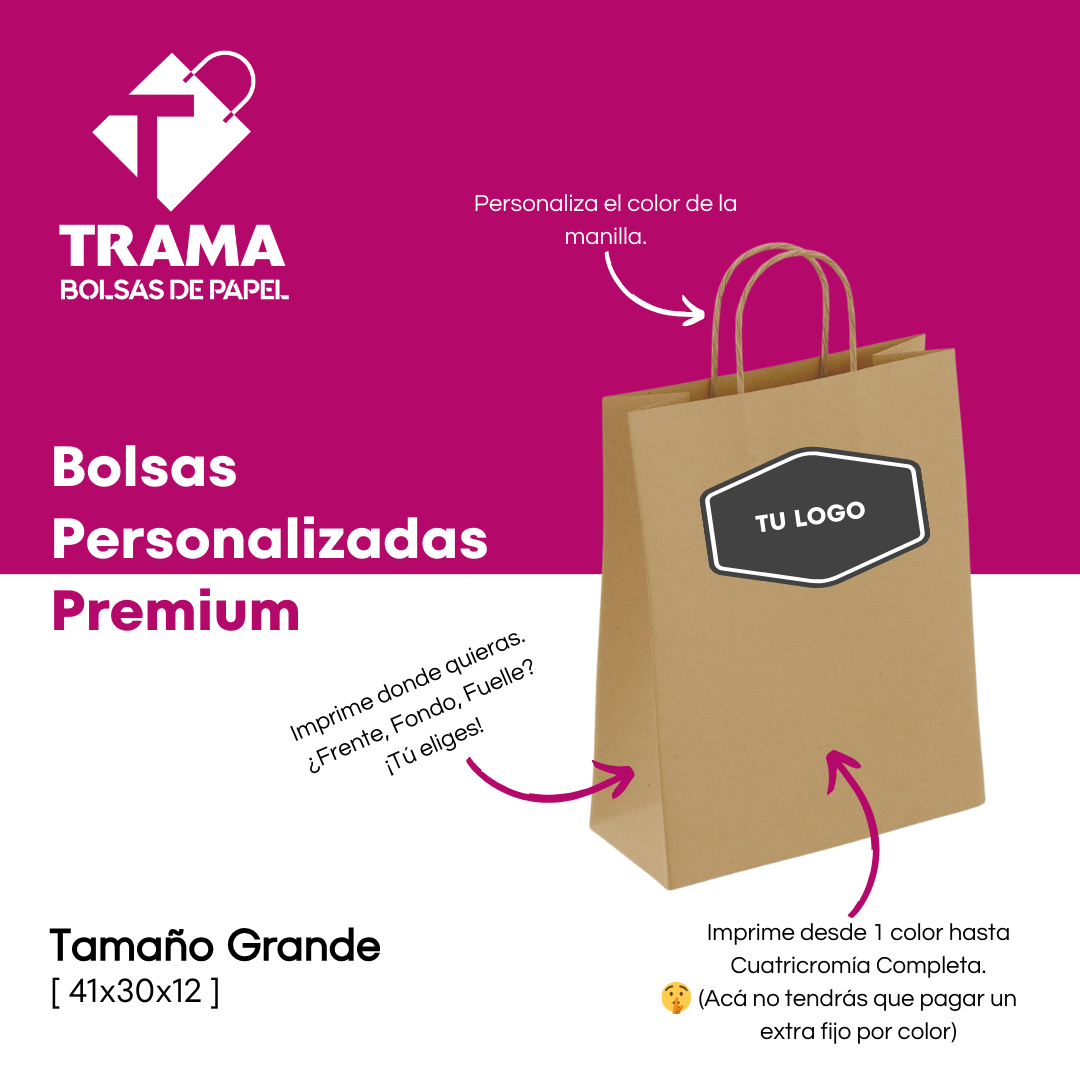 Bolsa Personalizada Grande Manilla Trenzada