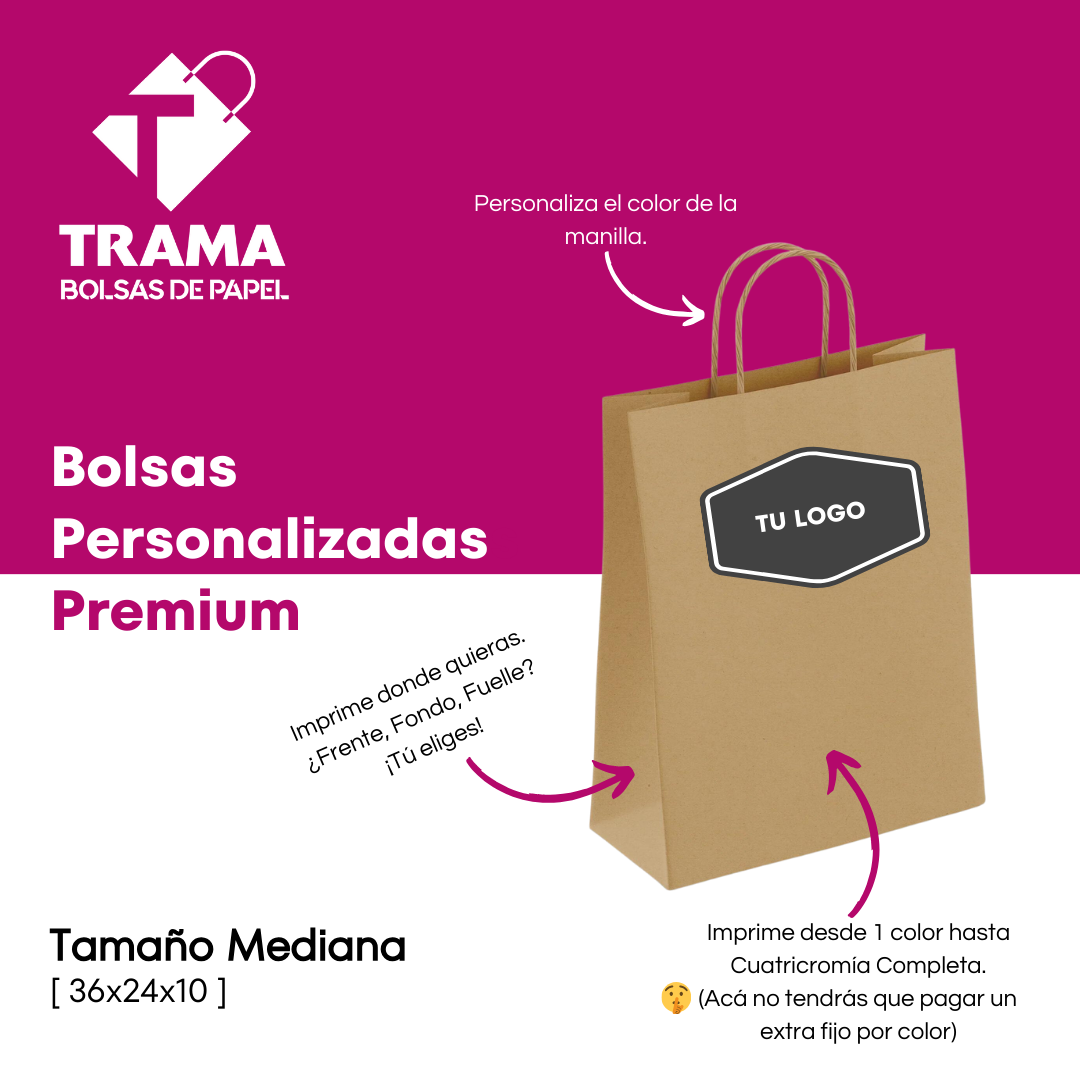 Bolsa Personalizada Mediana Manilla Trenzada