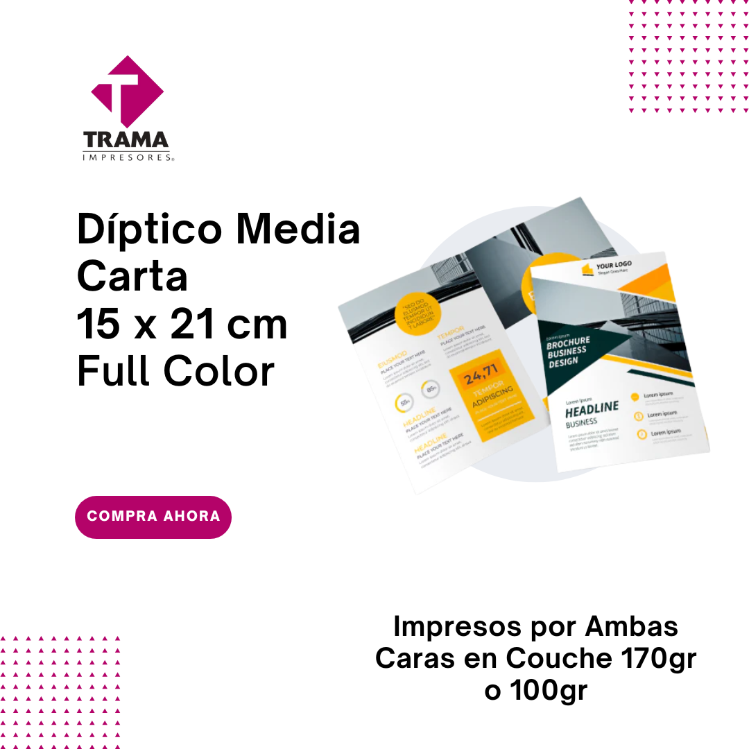 Dípticos de 15x21 cm