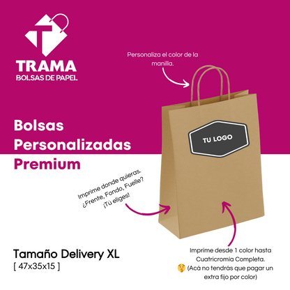 Bolsa Personalizada Delivery XL Manilla Trenzada